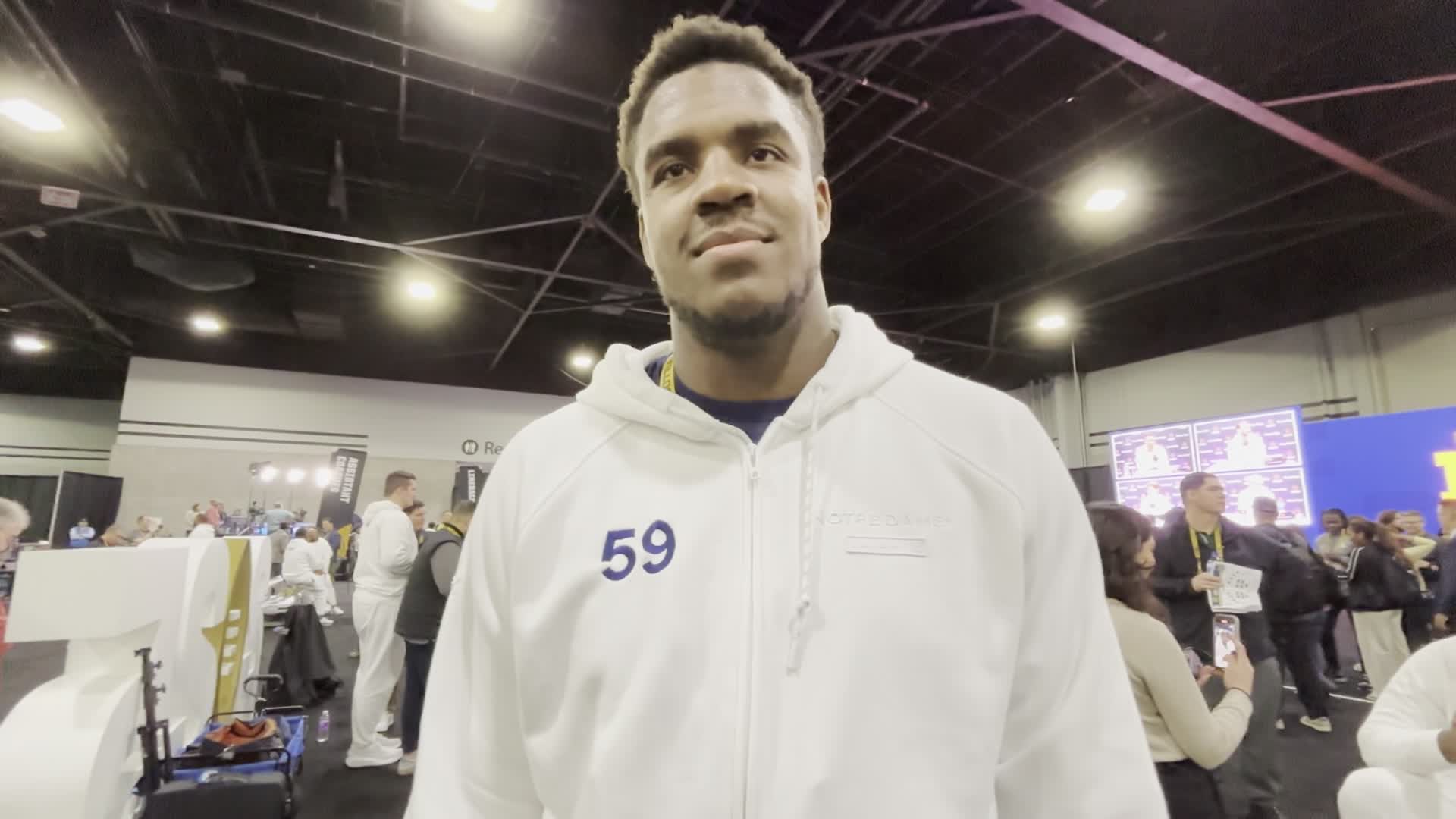 {type=plain, content=CFP: Aamil Wagner talks about playing RT for Notre Dame football}